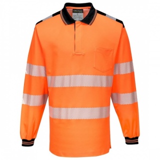 Portwest T184 PW3 Hi-Vis Polo Shirt Long Sleeve